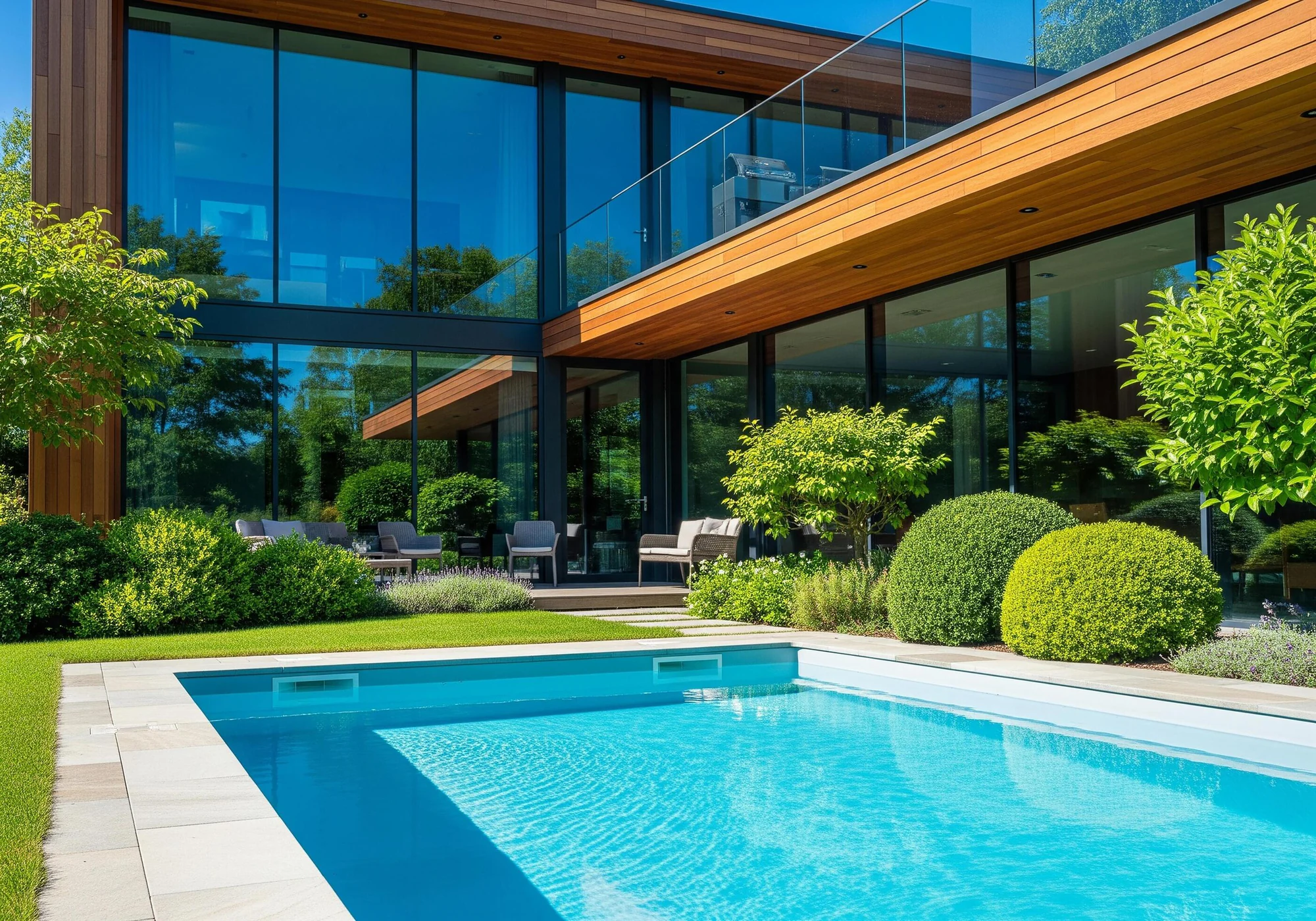 Modern Orange County pool home prepared for market